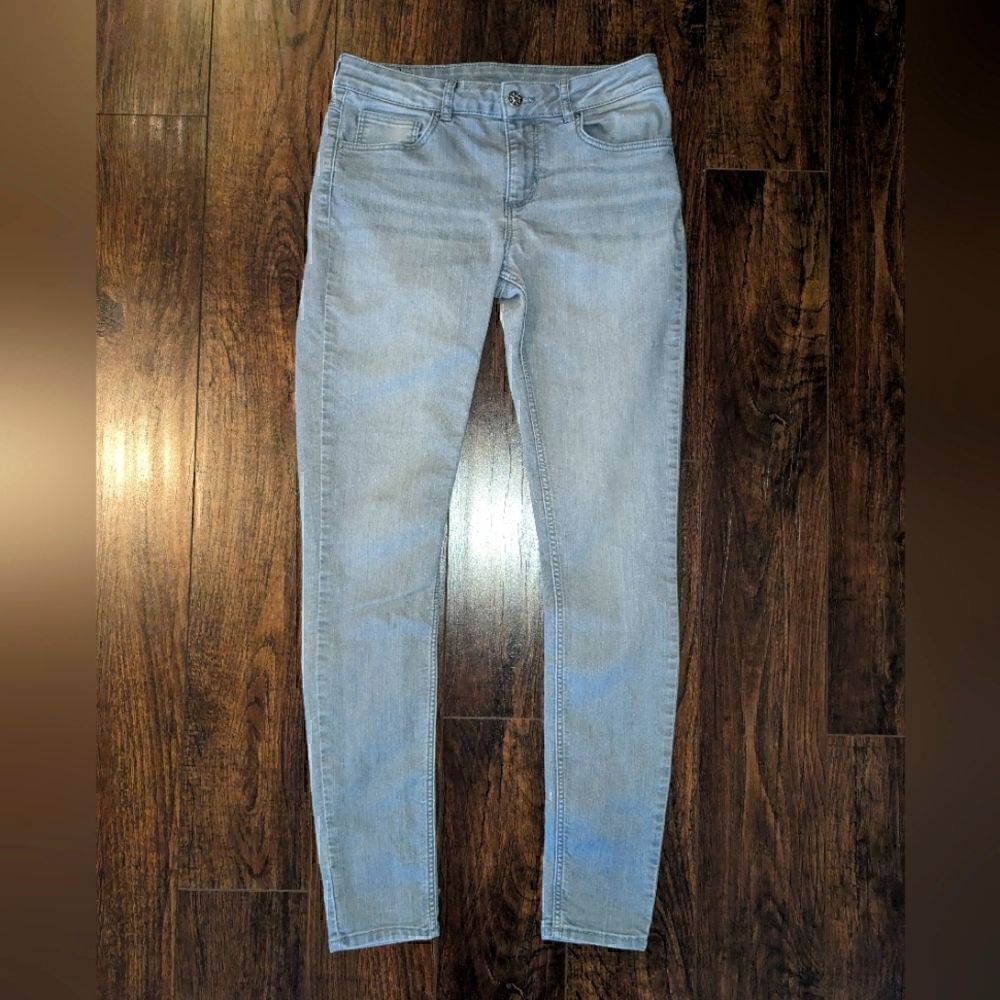 3/$30 EUC Claudie Pierlot 38 Light Grey Stretch Skinny Jeans